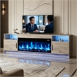 Afuera Living 70-Inch Gray TV Stand with 36-Inch Electric Fireplace