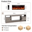 Afuera Living 70-Inch Gray TV Stand with 36-Inch Electric Fireplace