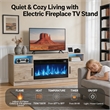 Afuera Living 70-Inch Gray TV Stand with 36-Inch Electric Fireplace