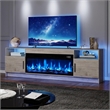 Afuera Living 70-Inch Gray TV Stand with 36-Inch Electric Fireplace