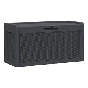 Afuera Living 60-Gallon Weatherproof Outdoor Storage Box in Black Resin