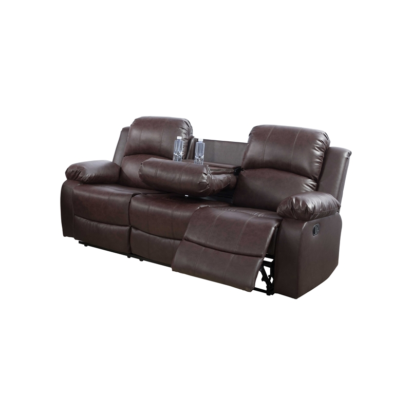 Afuera Living Brown Recycled Leather 3-Piece Living Room Sofa Set