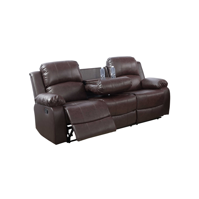 Afuera Living Brown Recycled Leather 3-Piece Living Room Sofa Set