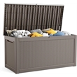 Afuera Living 260-Gallon Outdoor Storage Box with Gas Spring in Light Coffee