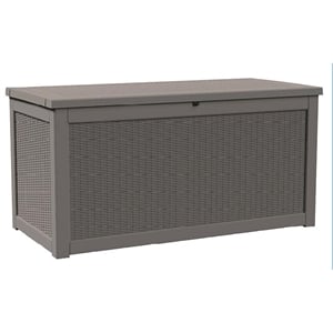 Afuera Living 260-Gallon Outdoor Storage Box with Gas Spring in Light Coffee