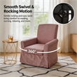 Afuera Living Pink Linen 360 Swivel Barrel Accent Chair with Rocking