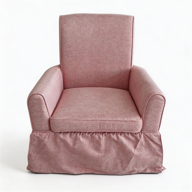 Afuera Living Pink Linen 360 Swivel Barrel Accent Chair with Rocking
