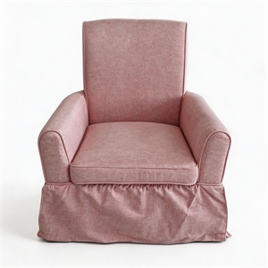 Afuera Living Pink Linen 360 Swivel Barrel Accent Chair with Rocking