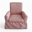 Afuera Living Pink Linen 360 Swivel Barrel Accent Chair with Rocking