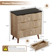 Afuera Living Contemporary 32-Inch Light Brown 3-Drawer Fluted End Table