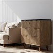 Afuera Living Contemporary 32-Inch Light Brown 3-Drawer Fluted End Table