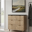 Afuera Living Contemporary 32-Inch Light Brown 3-Drawer Fluted End Table