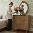 Afuera Living Contemporary 32-Inch Light Brown 3-Drawer Fluted End Table