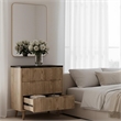 Afuera Living Contemporary 32-Inch Light Brown 3-Drawer Fluted End Table