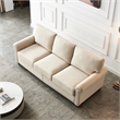 Afuera Living Beige Linen Upholstered Sofa with Built-In Storage
