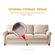 Afuera Living Beige Linen Upholstered Sofa with Built-In Storage