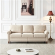 Afuera Living Beige Linen Upholstered Sofa with Built-In Storage