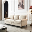 Afuera Living Beige Linen Upholstered Sofa with Built-In Storage
