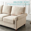 Afuera Living Beige Linen Upholstered Sofa with Built-In Storage