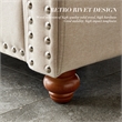 Afuera Living Beige Linen Upholstered Sofa with Built-In Storage