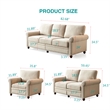 Afuera Living Beige Linen Upholstered Sofa with Built-In Storage