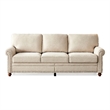 Afuera Living Beige Linen Upholstered Sofa with Built-In Storage
