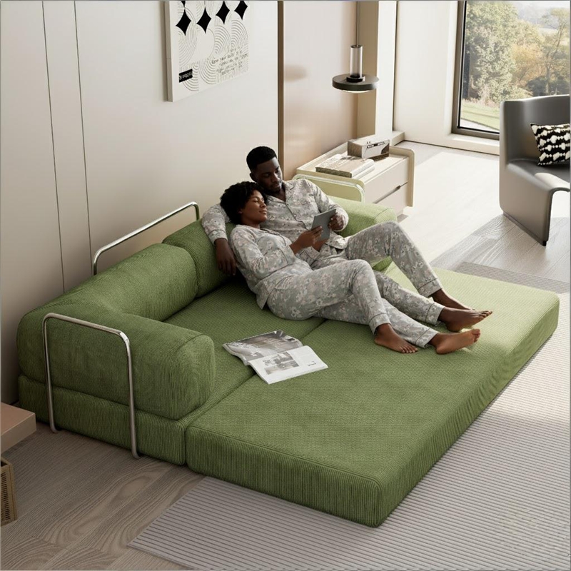 Afuera Living 82-Inch Green Sleeper Sofa Bed with Steel Frame