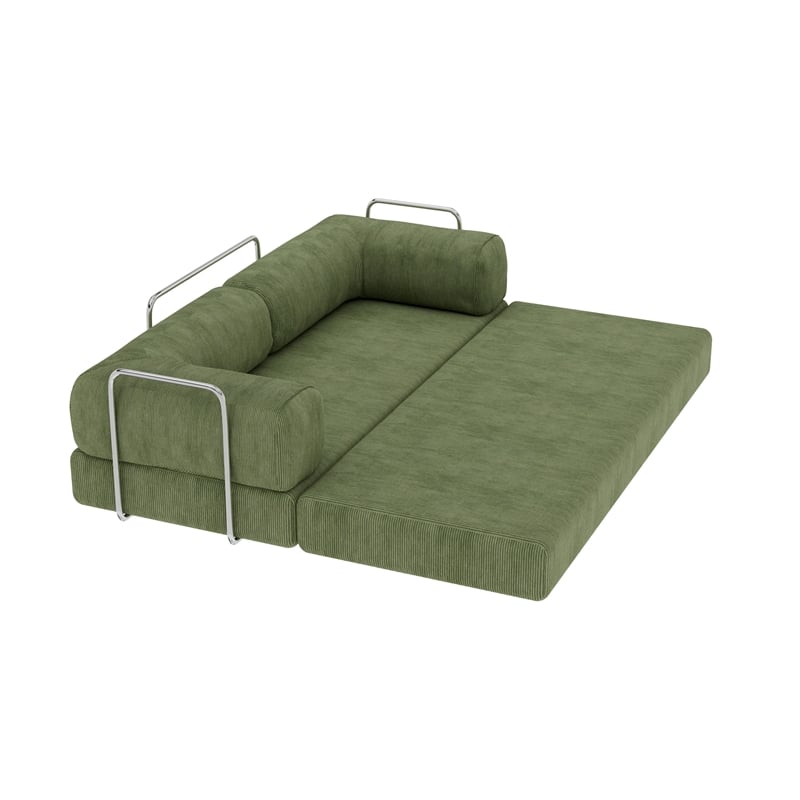 Afuera Living 82-Inch Green Sleeper Sofa Bed with Steel Frame