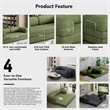 Afuera Living 82-Inch Green Sleeper Sofa Bed with Steel Frame