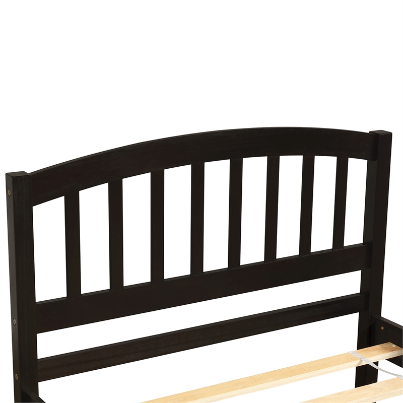 Afuera Living Twin Platform Bed Frame with Trundle in Espresso