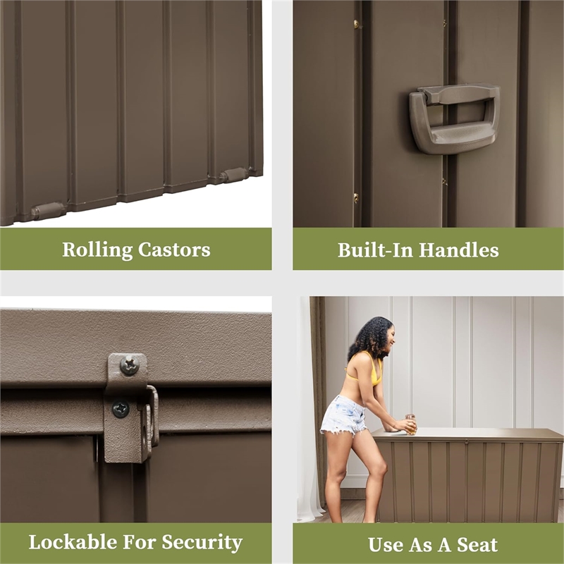 Afuera Living 150-Gallon Brown Waterproof Outdoor Storage Box