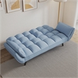 Afuera Living Blue Velvet Convertible Sofa Bed for Small Spaces