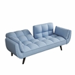 Afuera Living Blue Velvet Convertible Sofa Bed for Small Spaces