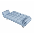 Afuera Living Blue Velvet Convertible Sofa Bed for Small Spaces