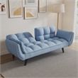 Afuera Living Blue Velvet Convertible Sofa Bed for Small Spaces
