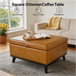Afuera Living 36-Inch Yellow Faux Leather Square Storage Ottoman Bench