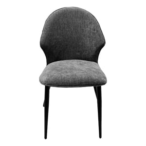 Afuera Living Black Fabric Upholstered Dining Chair with Wood Frame