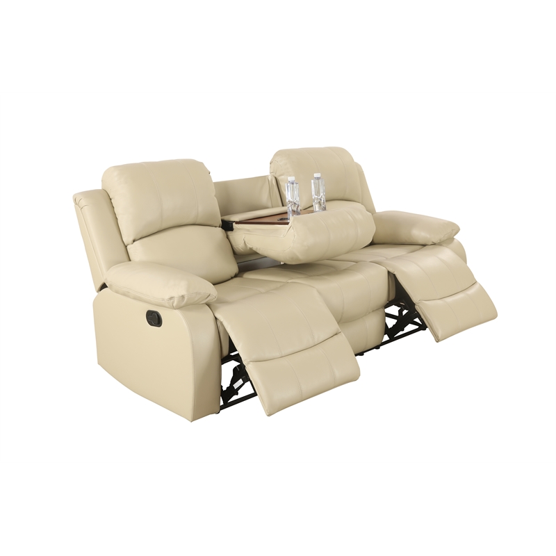 Afuera Living Beige Recycled Leather 3-Piece Living Room Sofa Set