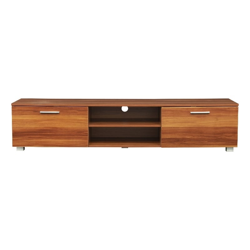 Afuera Living Walnut TV Stand for 70-Inch TVs with 2 Cabinets