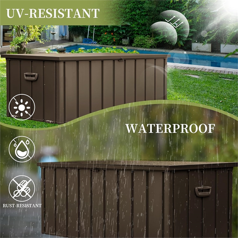 Afuera Living 120-Gallon Brown Waterproof Outdoor Storage Box