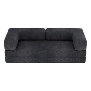 Afuera Living Dark Grey Chenille Floor Sofa Set - No Assembly Required
