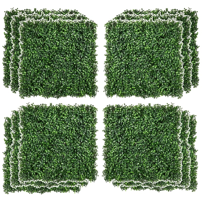 Afuera Living 12-Pack 20x20 Artificial Boxwood Wall Panels in Green