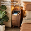 Afuera Living Contemporary 40-Inch Brown Slim Nightstand with 2 Drawers