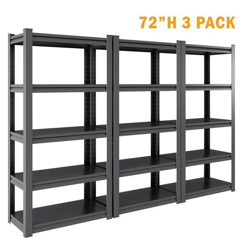 Afuera Living 72-Inch 5-Tier Heavy-Duty Metal Shelving Unit in Black