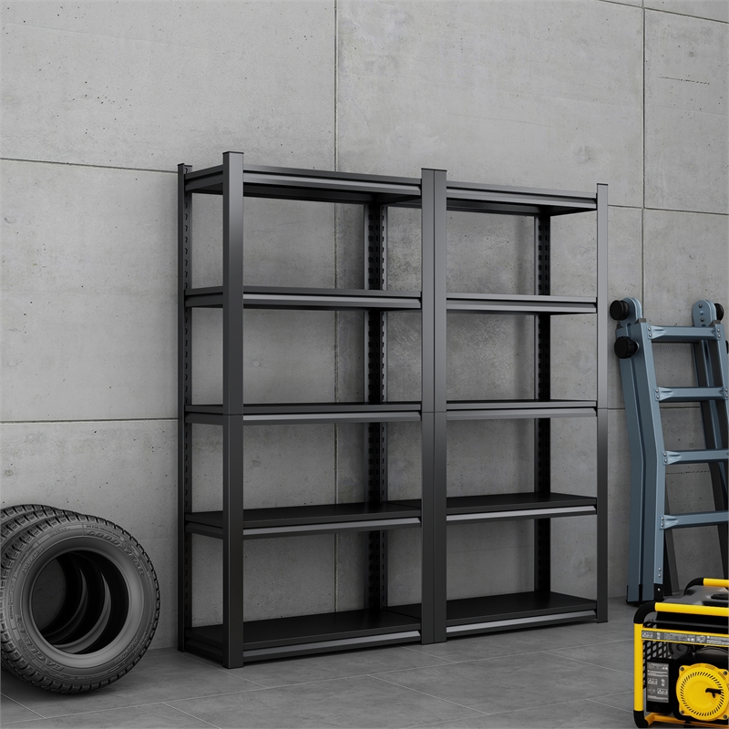 Afuera Living 72-Inch 5-Tier Heavy-Duty Metal Shelving Unit in Black