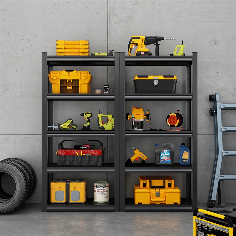 Afuera Living 72-Inch 5-Tier Heavy-Duty Metal Shelving Unit in Black
