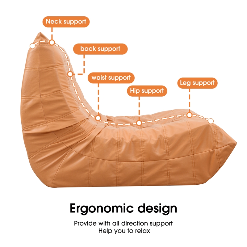 Afuera Living Contemporary Orange Full Foam-Filled Lounge Chair