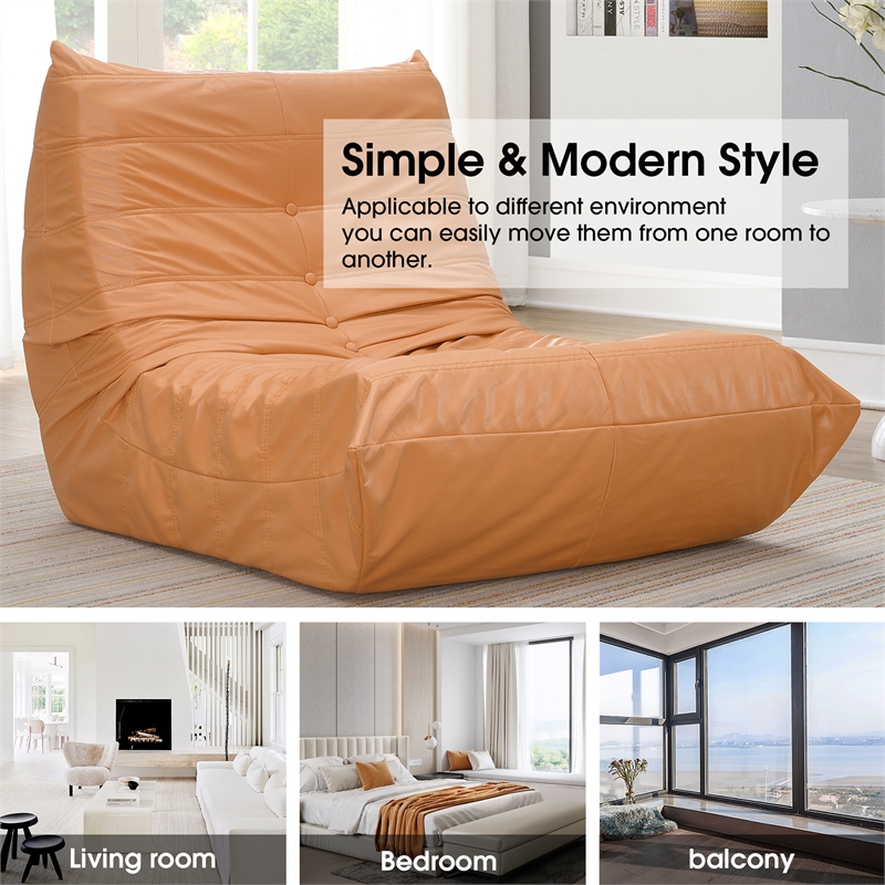 Afuera Living Contemporary Orange Full Foam-Filled Lounge Chair