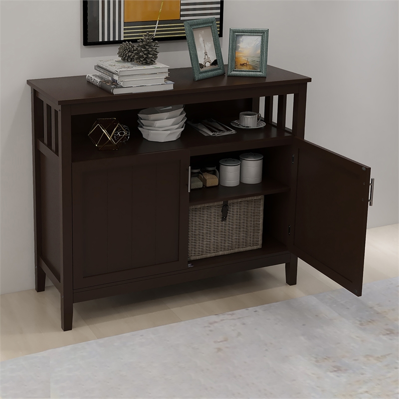 Afuera Living Brown Kitchen Sideboard and Buffet Server Cabinet