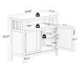 Afuera Living Brown Kitchen Sideboard and Buffet Server Cabinet